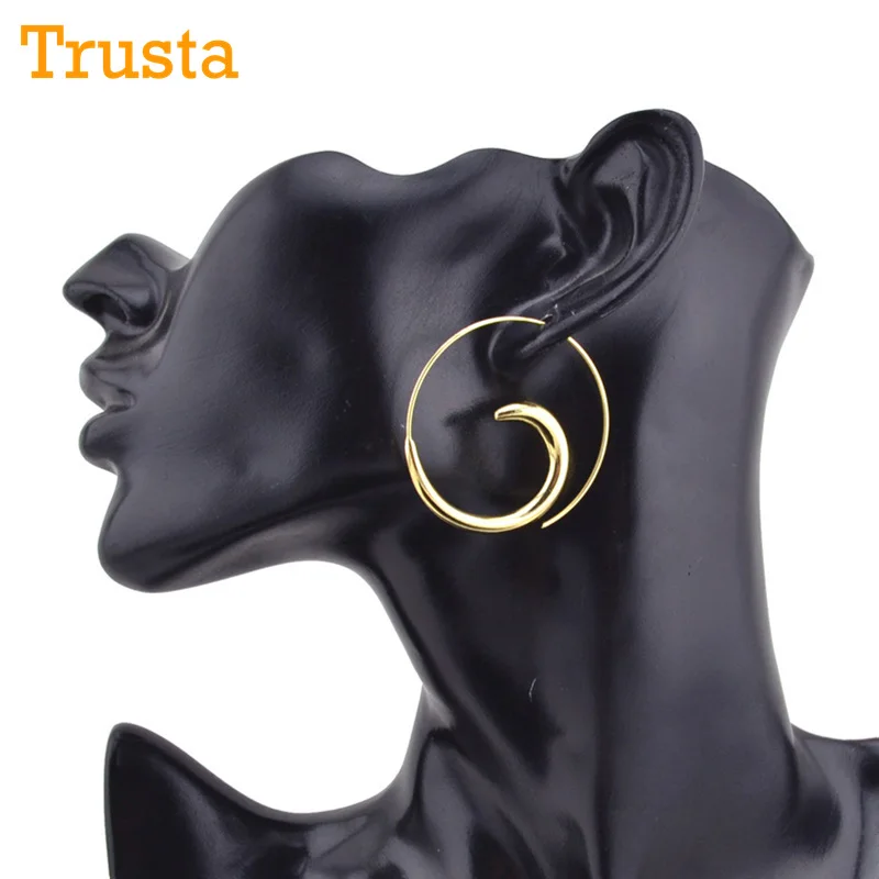 Trusta 1 пара модные новые золотые/серебряные серьги 6 &quotX 6&quot кольцо для пирсинга