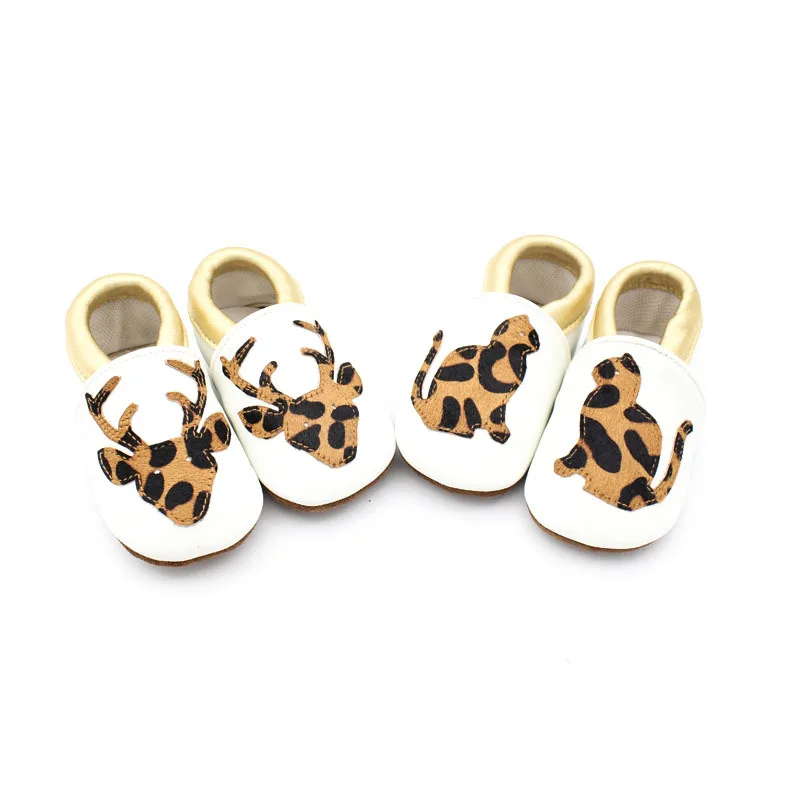 Cartoon Baby Shoes Genuine Leather Horse Hair Newborn Soft Shoes First Walkers Soft Sole Baby Moccasins