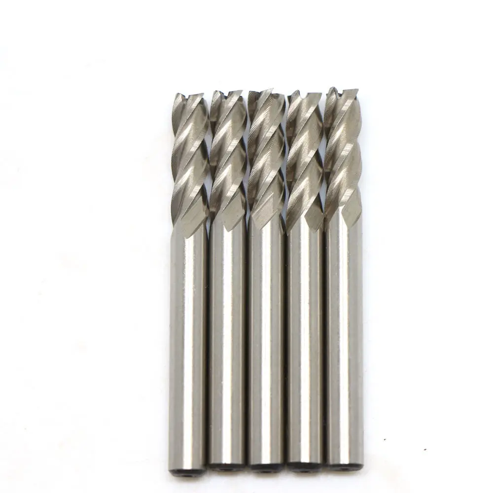 5 шт. HSS CNC прямой хвостовик 4 Флейта концевая мельница Фрезерное сверло инструмент 6 мм
