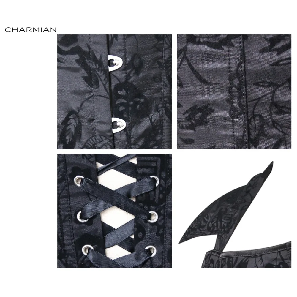 Женские атласные корсеты Charmian с цветочным воротником и бретелькой через грудь |