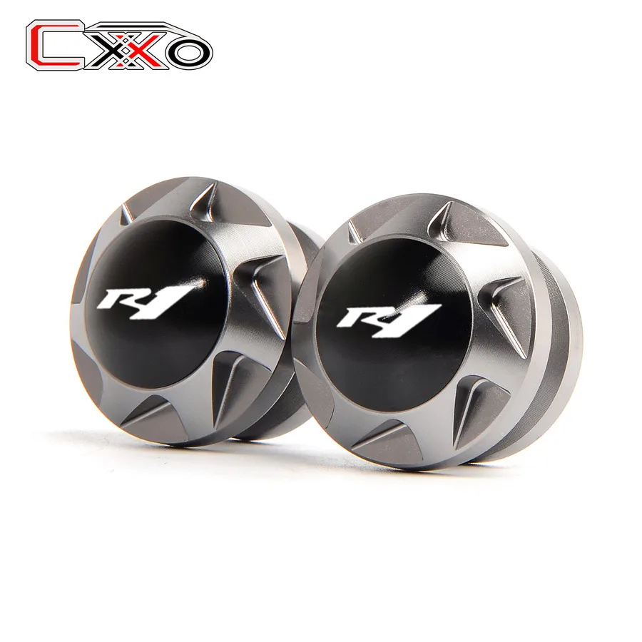 R1 Logo Titanium Подходит для Yamaha Yzf R1 R6 YZFR6 YZFR1 МОТОЦИКЛ маятник Swin arm слайдерные катушки стенд винты - Цвет: R1 Logo Titanium