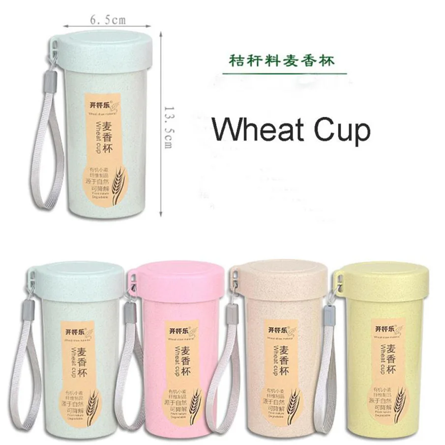 Ishowtienda Мода 2017 г. бутылка для воды 350 мл офис Тур Спорт Кофе пшеничного соломы
