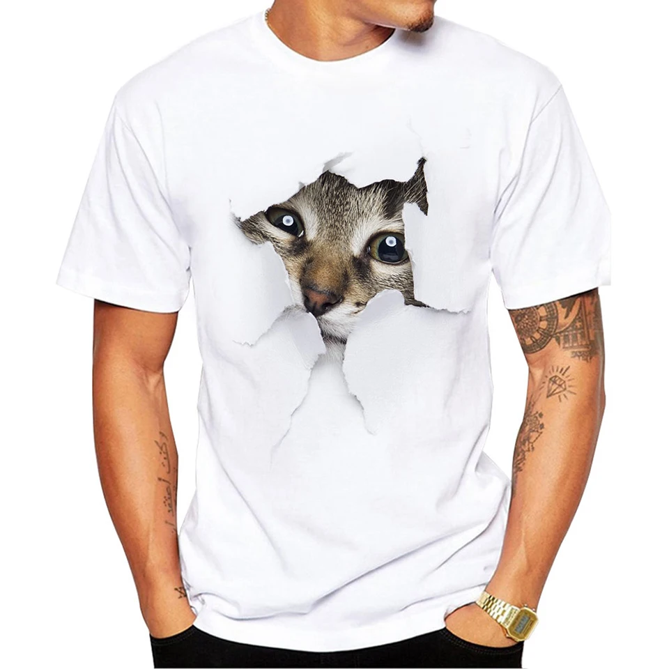 TEEHEART 3D Милый Кот Футболки Женские Летние Топы Тройники Печати животных майка