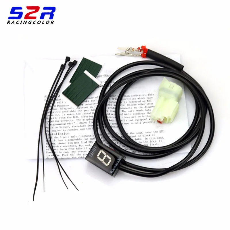 Мотоциклетный Ecu штекер крепление 6 светодиодный индикатор скорости 1-6 уровень цифровой индикатор передач для Kawasaki Ninja 300 Z1000 Z800