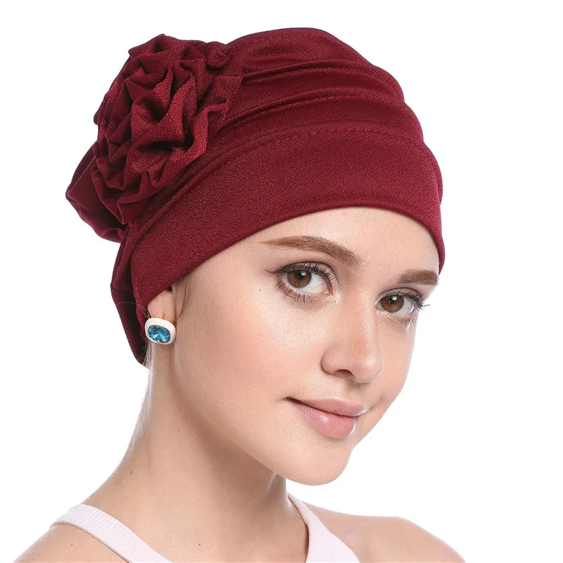 Подарок для мусульманских женщин внутренние хиджабы мягкий эластичный цветок