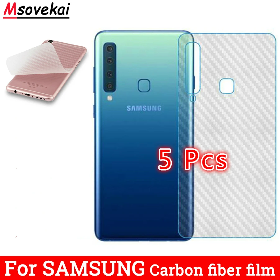 5 шт. 3D углеродного волокна задняя защитная пленка для Samsung Galaxy A7 A9 2018 A8 A6 J4 J6 плюс