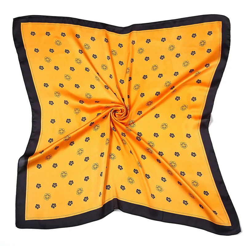 Женский квадратный шёлковый шарф модный летние шали и обертывания цветочный