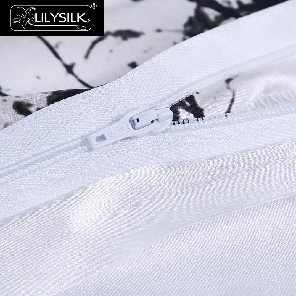 LilySilk 4 шт. Комплект постельного белья 100 шелк тутового шелкопряда люкс королева король бесшовный пододеяльник плоский лист Оксфорд наволочки 19 momme