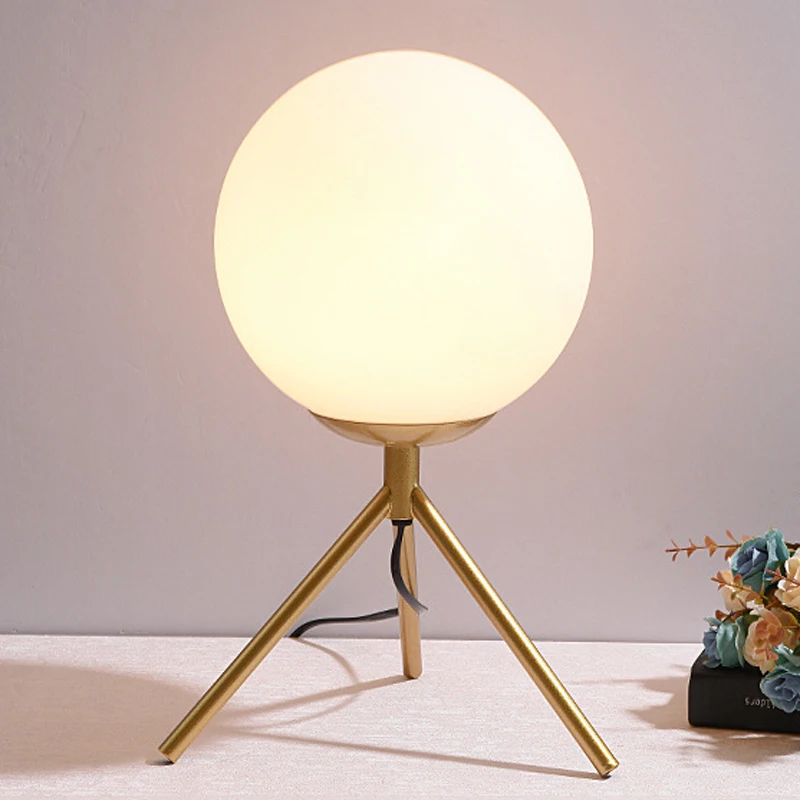 

Modern LED Table Lamp Desk Lamp Light Shade Glass Ball Table Lamp Desk Light for Bedroom Living Room Floor Bedside Gold Designs