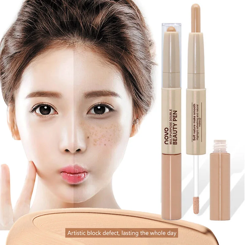 Многоцелевой консилер с двумя головками ручка покрытие веснушек черные круги