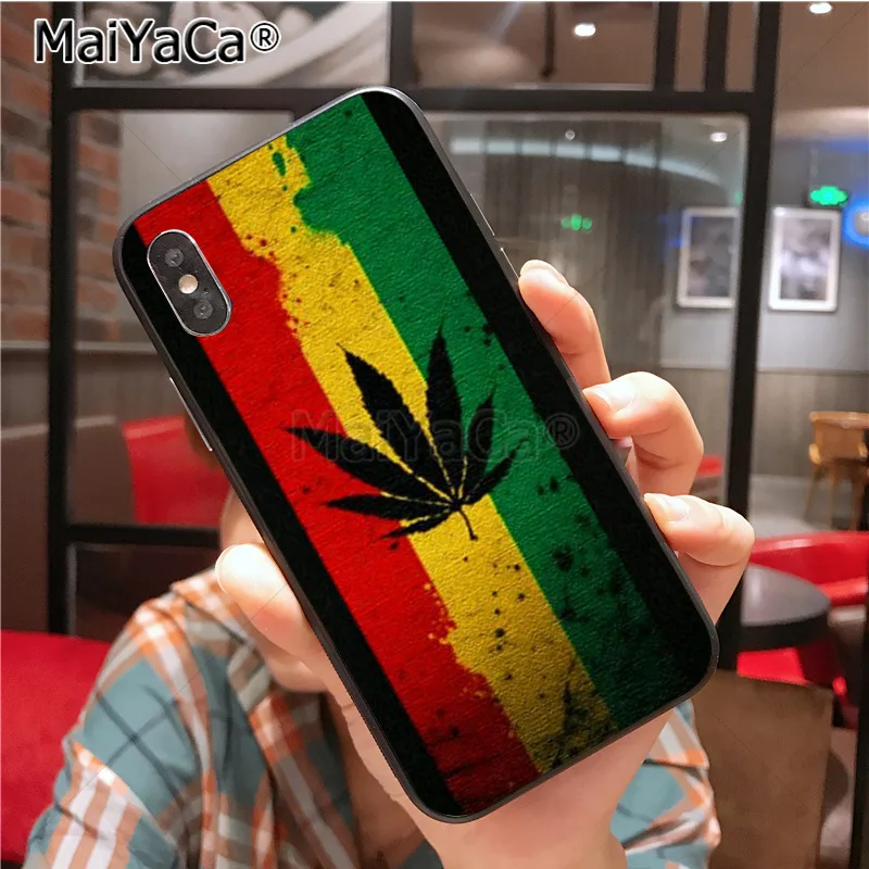 MaiYaCa листья растений Лист Каннабиса DIY окрашенный крутой чехол для iPhone X Xs Xr Xs max 7plus 6 6s 7 8 8Plus 5 5S SE 10 Чехол