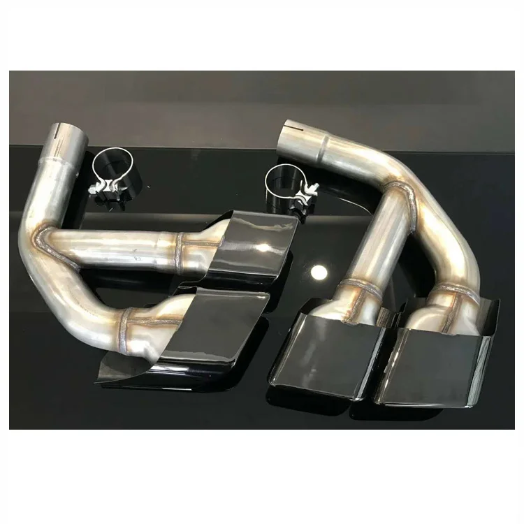 1 пара наконечников глушителя из нержавеющей стали для- Audi Q7 модифицируйте до SQ7 четыре квадратных наконечника черного и серебристого глушителя