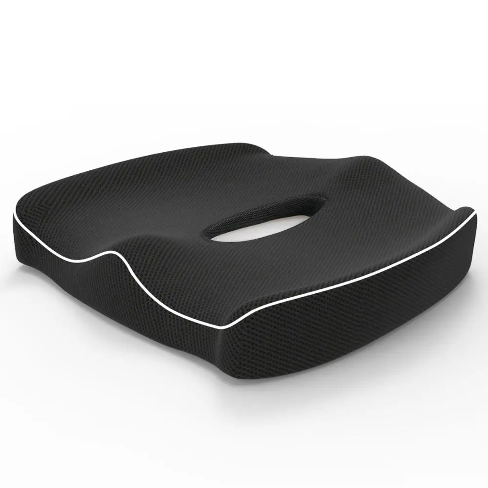 Современная Ортопедическая подушка cockyx Memory Foam Нескользящая подушка для автомобиля авто подушка пушистое сидение подушка для дома офиса подушка для сидения при геморрое - Цвет: black