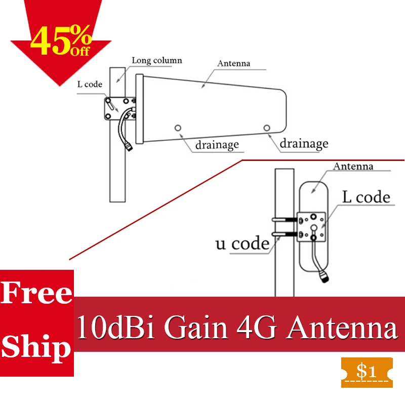 10dBi 800 ~ 2700 mhz N female 4G наружная логарифмическая антенна LPDA для 1800 2600 CDMA GSM DCS AWS WCDMA