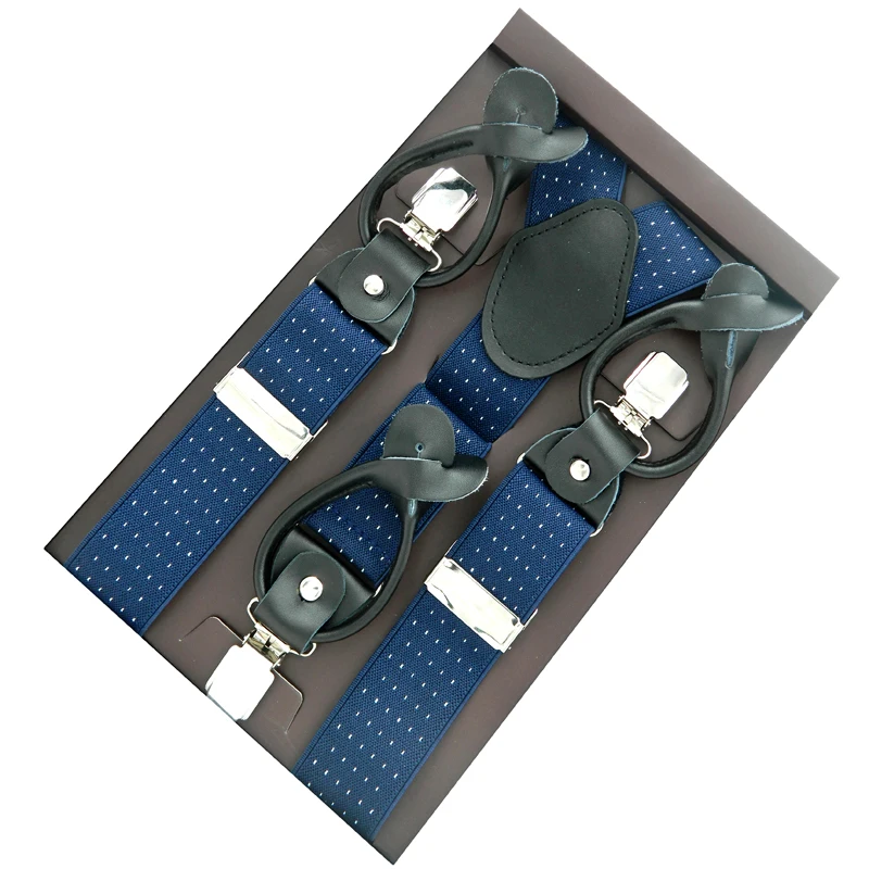 Кожаные подтяжки y образная форма двойного назначения мужские на пуговицах