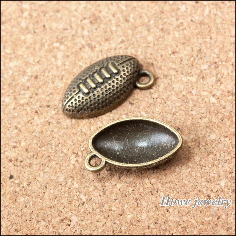 120 шт кулон Регби Футбол Античная бронзовая подвеска в европейском стиле