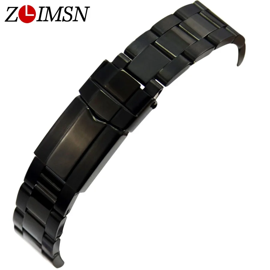 ZLIMSN Watch Strap 17mm 20mm Stainless Steel Watchband Curved End Bands Replacement Watches Accessories Relogio Masculino | Наручные часы