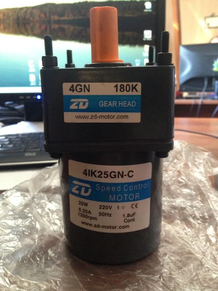 Редукционный двигатель 25 Вт 3 фазы 220 с конденсатором чехол размер 80x80 мм 50 Гц