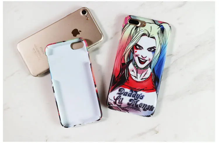 INS Same paragraph Fashion Suicide Squad Harley Quinn Joker Cases For iPhone 7 8 6 6s Plus X XR XS MAX All Inclusive 3D PC Cover |