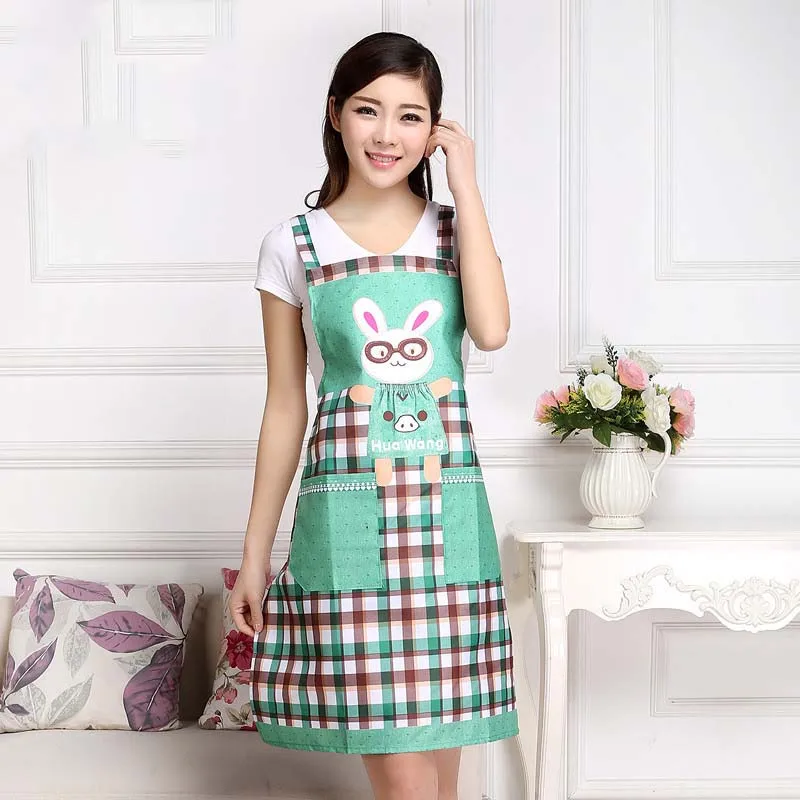 Креативный Кухонный Фартук из 100% хлопка с узором в виде кролика фартуки для