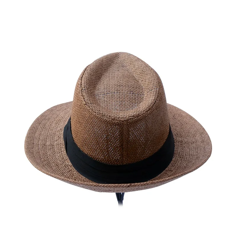 Шляпа соломенная Мужская Федора Классическая Шапка от солнца с защитой