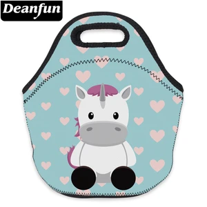 Сумка для ланча Deanfun в виде единорога, с 3D принтом, водонепроницаемая, из неопрена, для школы, пищевой пакет, 73092