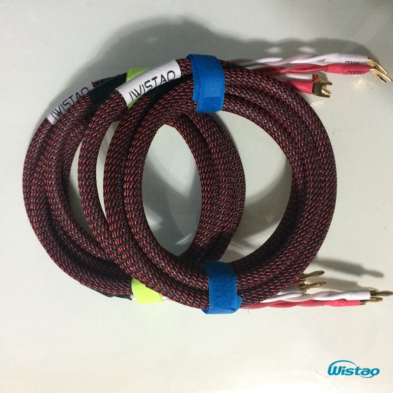 IWISTAO HIFI акустический кабель с японским источником Canare 4S12F Американский Budweiser Медный позолоченный банан Y Штекер 1-3,5 М сделай сам