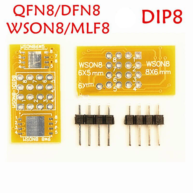 QFN8 К DIP8 программатор адаптер WSON8 DFN8 MLF8 гнездо для 8x6 мм 6x5 RT809H/F TL866CS/A TNM5000