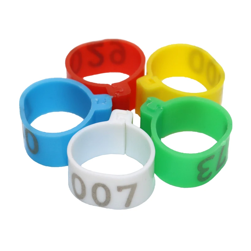 Пластиковый номер Кольца с цифровым зажимом 1 100 кольца для куриная нога утка гусь