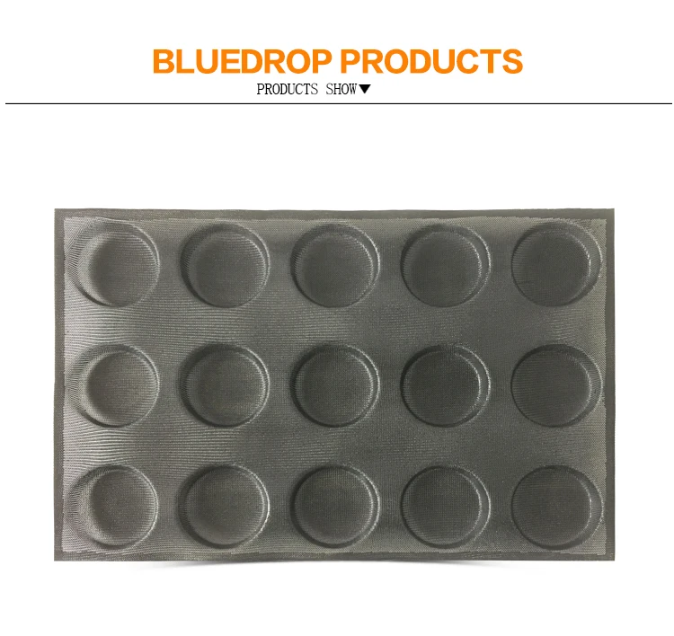 Bluedrop силиконовая форма гамбургера круглая форма булочка для хлеба лист для выпечки бургеров форма Стекловолоконная форма 4 дюйма 15 пещер