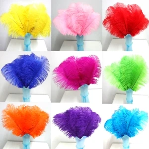 mix color Перо страуса, AAA Качество, 100 шт./лот, белые перья страуса, 12-14 дюймов, 30-35 см, свадебные перья - Цвет: mix color