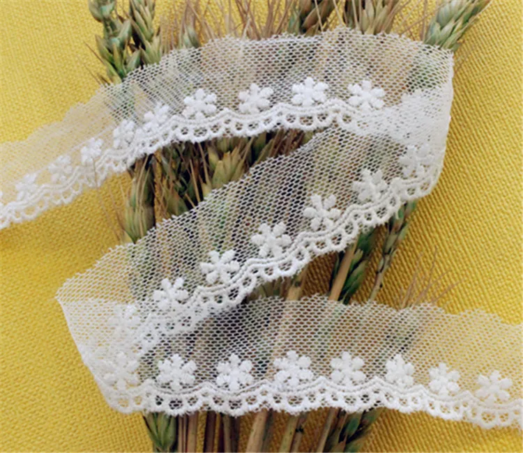 20 ярдов/сумка сетка пряжа маленькие цветы вискоза деликатная кружевная одежда