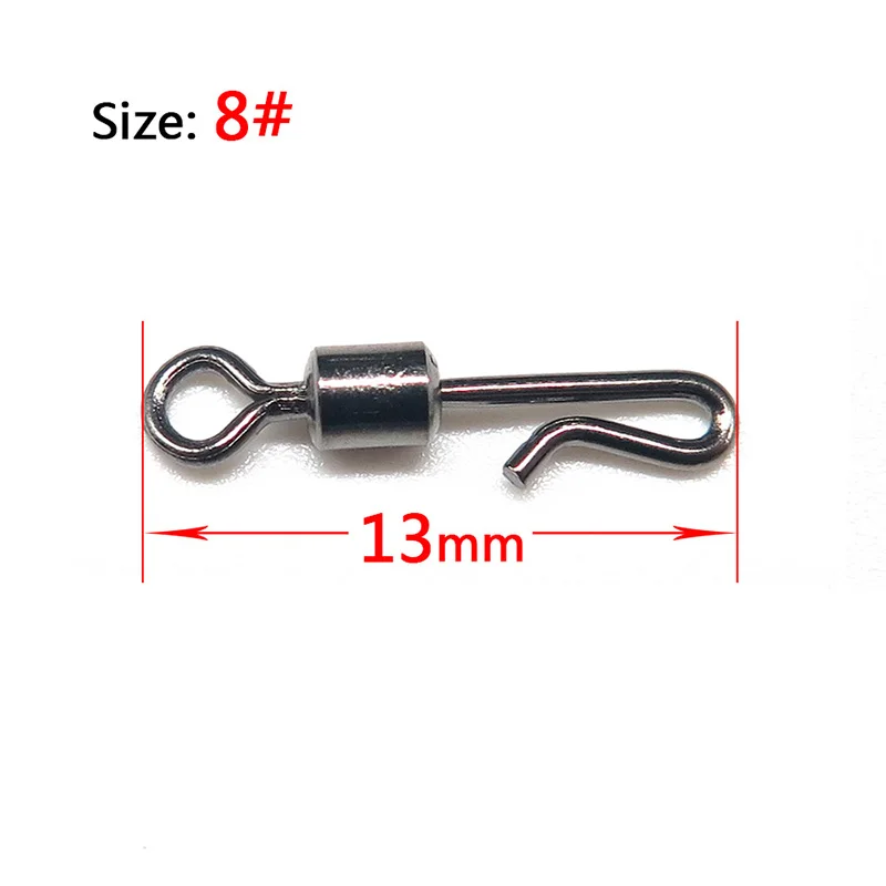 Size 8 50 шт. Быстросменные Вертлюги Поворотные рыболовные аксессуары поворотные рыболовные снасти - Цвет: Size 8