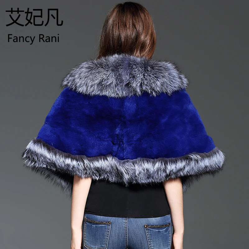 Women Genuine Rabbit Fur Shawl Sexy Pashmina 2018 Fashion Winter Warm Natural Rex Real Fox Scarves & Wraps Female | Аксессуары для