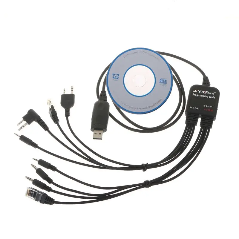 USB кабель 8 в 1 для программирования Baofeng Kenwood TYT QYT Motorola HYT и т. Д. Бесплатная