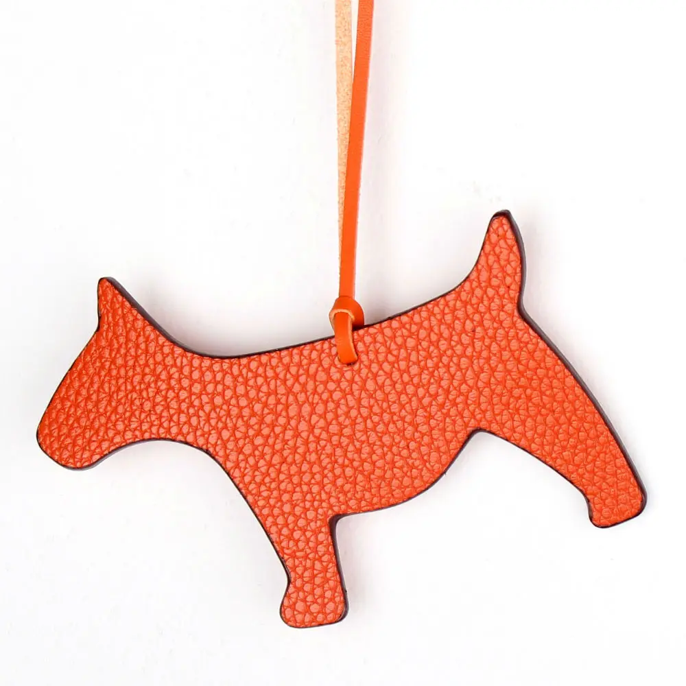 Известный бренд дизайнер мода милый имбирный человек искусственный кожаный брелок для ключей для женщин девочек сумка Шарм Подвеска на рюкзак - Цвет: DOG ORANGE