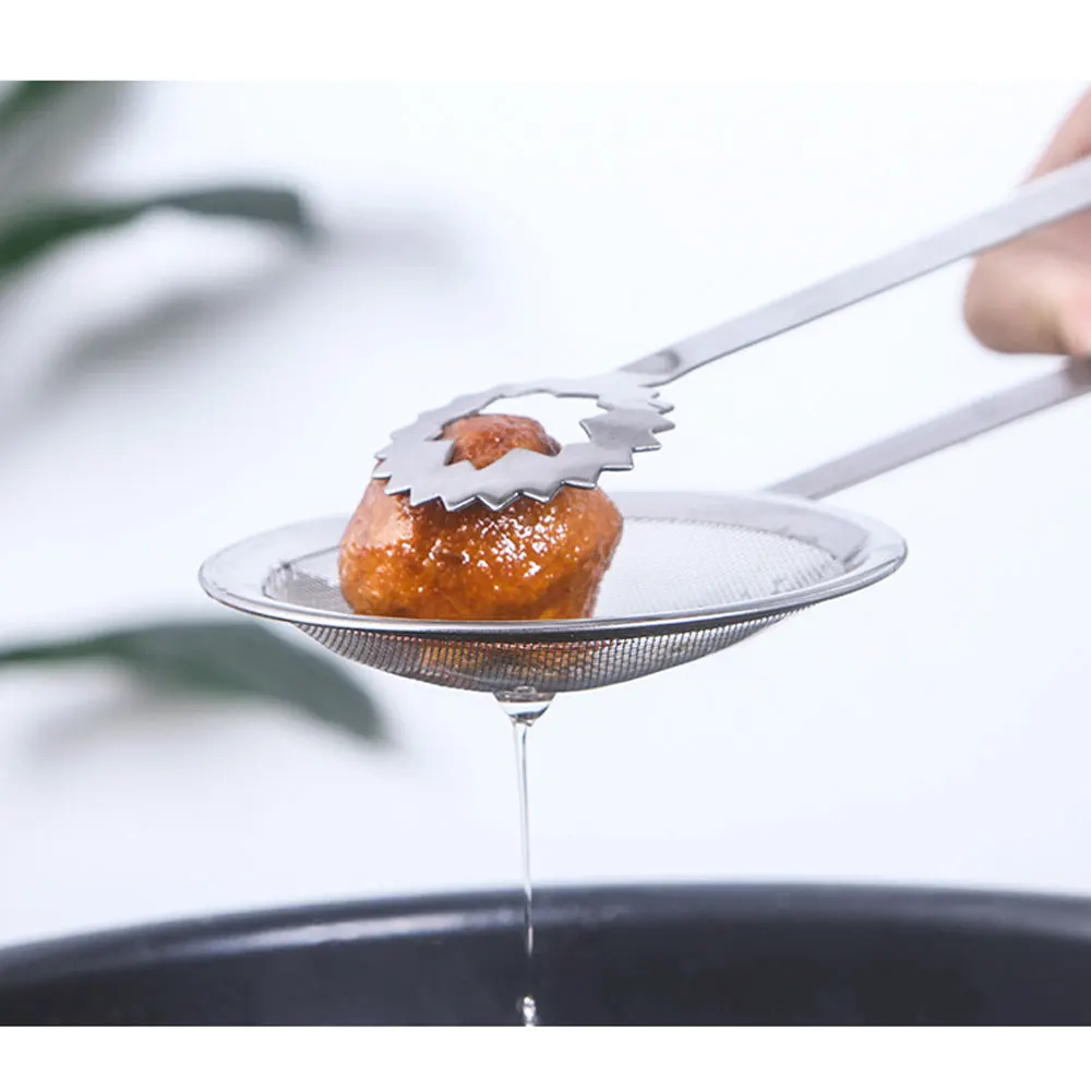 Антипригарная фильтрующая ложка с зажимом, зажим для масляного фильтра для жарки, многофункциональный дуршлаг из нержавеющей стали для жарки масла