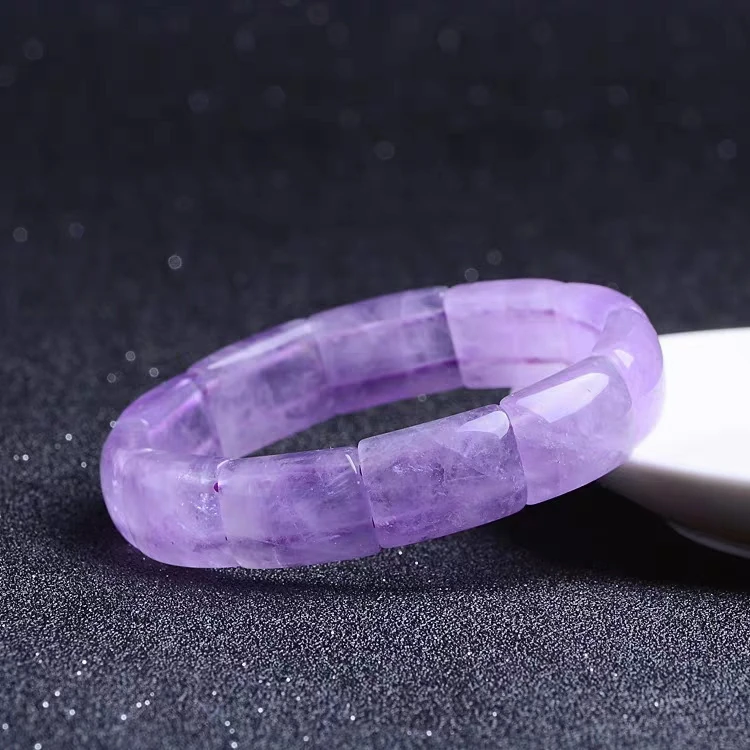 Натуральный бледно лиловый аметист кварц Crystal Clear прямоугольник бусины браслет
