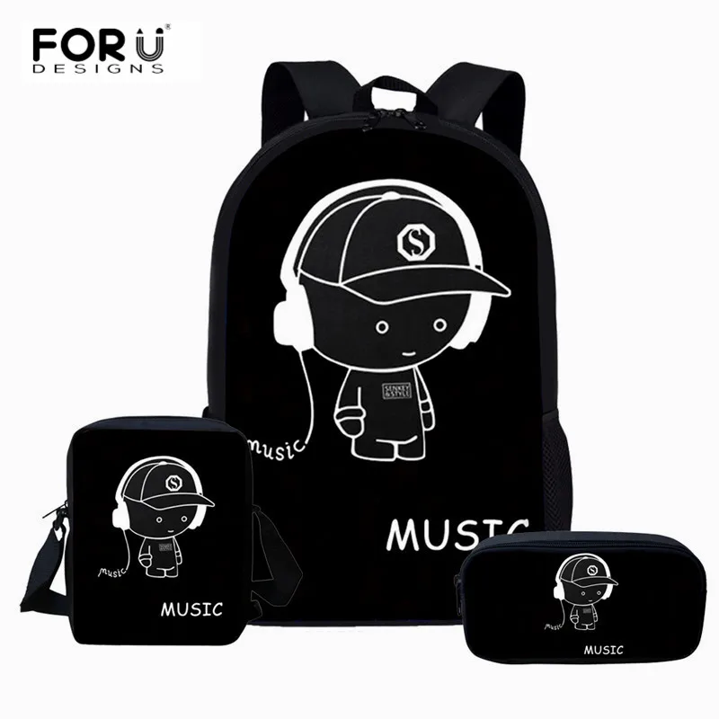 FORUDESIGNS/Школьный Рюкзак со светящимися рисунками модная школьная сумка для