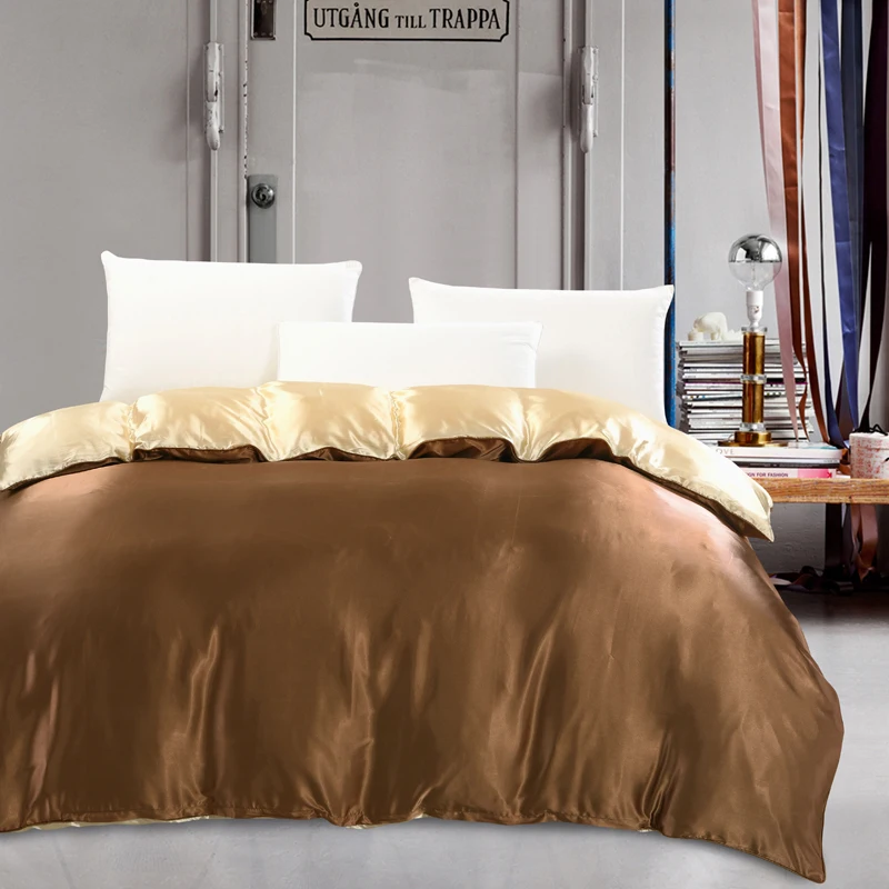 Роскошное шелковое покрывало верблюда/винно Красного цвета для двуспальной