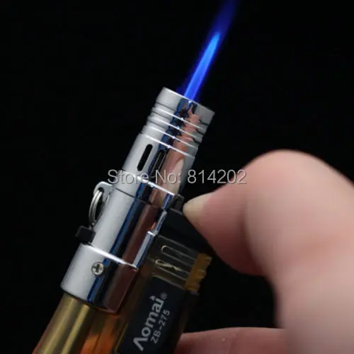 Новинка Труба Образный Ветрозащитный Зажигалка Факел Jet Blue Flame Бутан Газовой