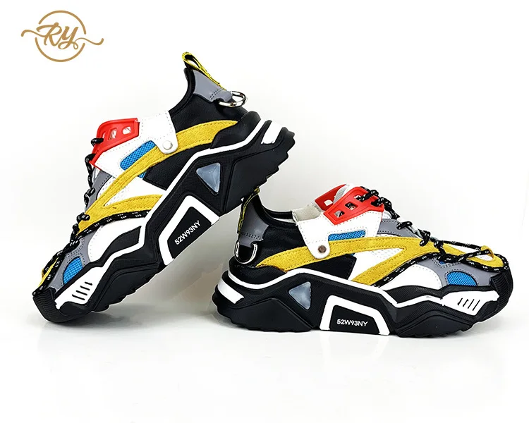 RY relaa/Модная женская кожаная спортивная обувь из дышащей сетки в Корейском стиле