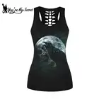 You're My Secret полый Топ для женщин, лето, готика, Череп, Ворон, принт, полый, черный, фитнес, майка, женская одежда