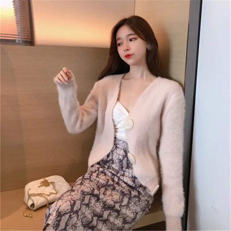 HziriP 2018 Autumn Winter Fashion Knitted Loose Sweater Women Solid Sweet Single Breasted Full Sleeve Sweaters Femme Cardigans |