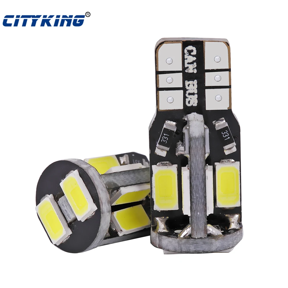 Новинка 50 шт./лот авто LED T10 10led canbus 194 W5W led Canbus t10 10smd 5630 5730 Светодиодная лампа без