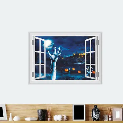 Призрачная летучая мышь ручной наклейка на стене Хэллоуин дома деколь декорации