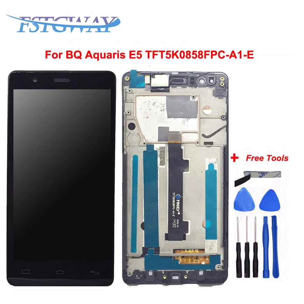 Для BQ Aquaris E5 TFT5K0858FPC-A1-E полный LCD+ Tactil Сенсорный экран планшета экран с рамкой