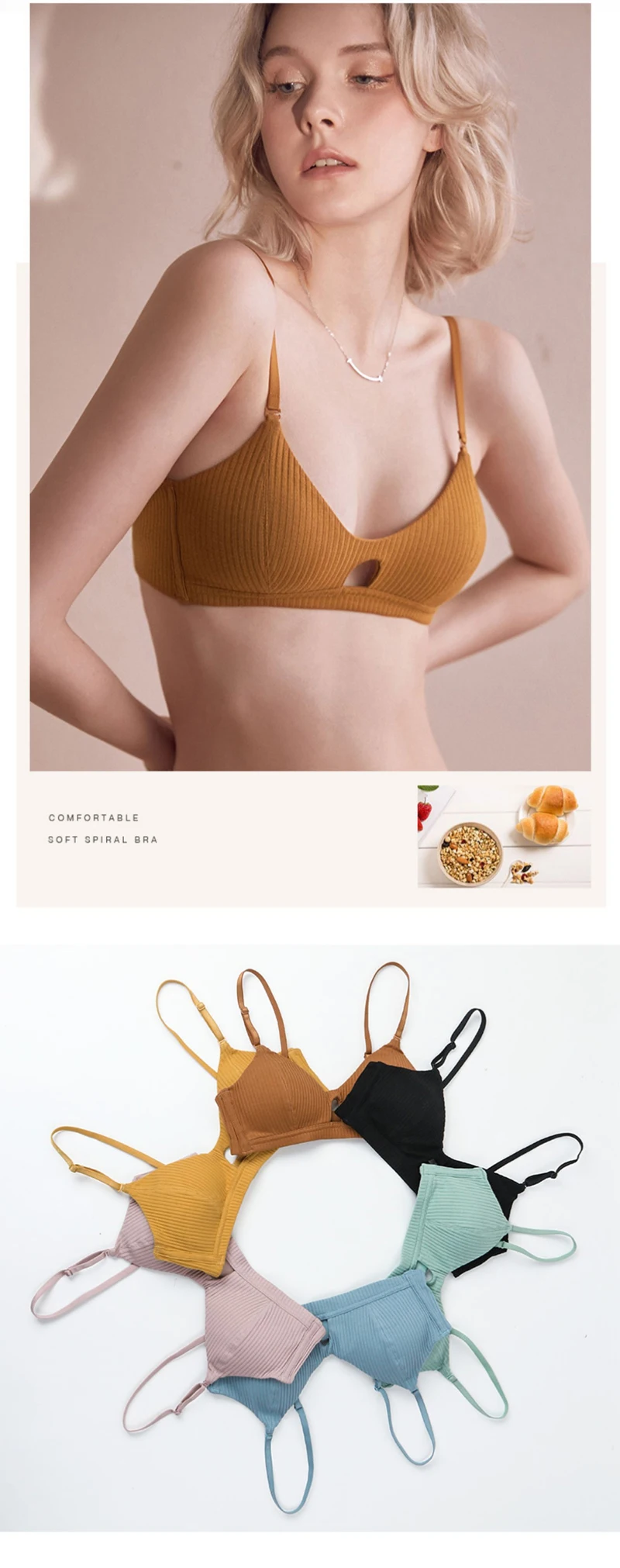 Бренд Романтический соблазн Для женщин бюстгальтер тонкий мягкий Bralette сексуальное женское белье комплект бюстгальтер Push Up и трусики Треугольники чашки бюстгальтер