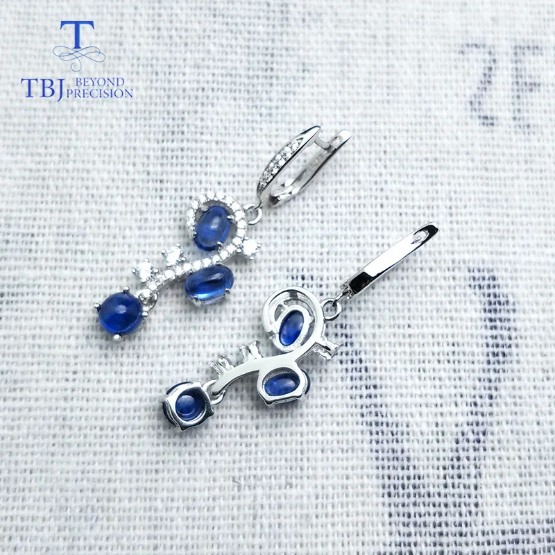 TBJ синие кианитовые серьги с музыкальной записью натуральный драгоценный камень