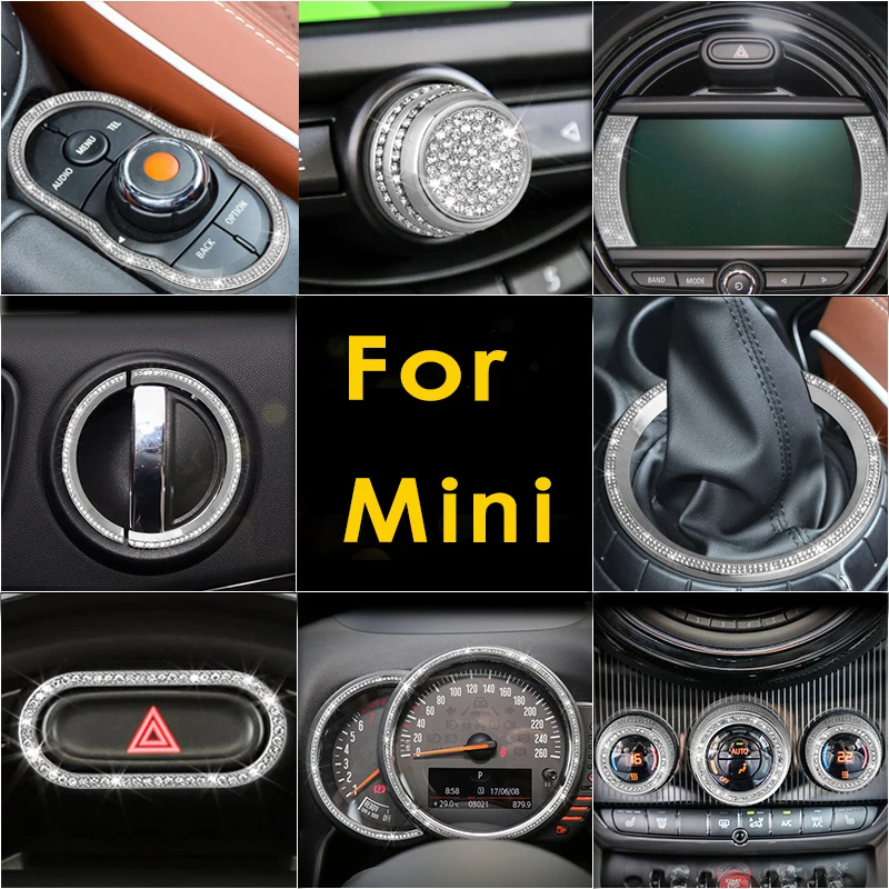 

Diamond Style Star Ring Frame Cover Air conditioner Button Volume Knob Adjust Switch Cover Trim for bmw for mini cooper